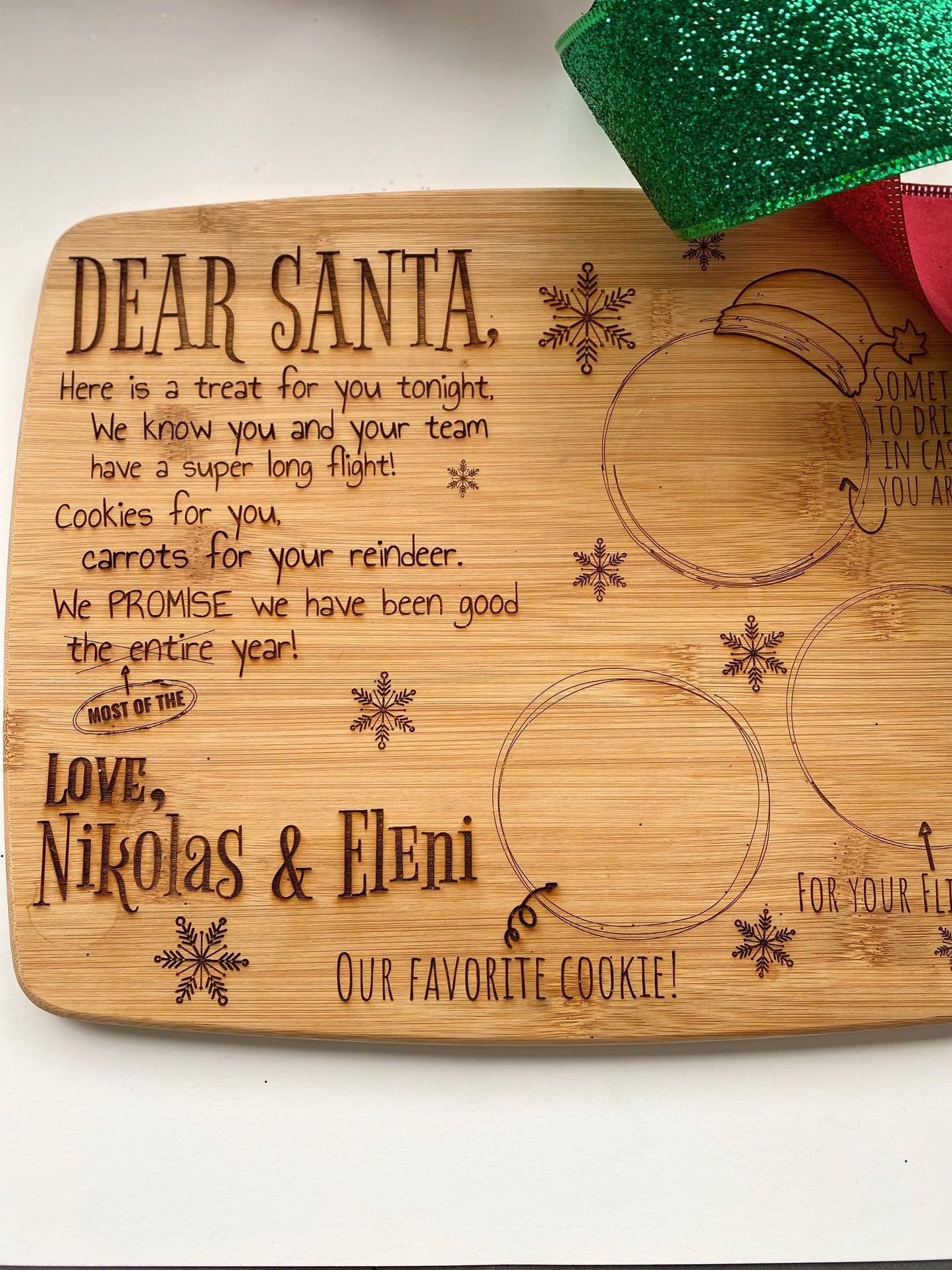 Custom Santa Cookie Board